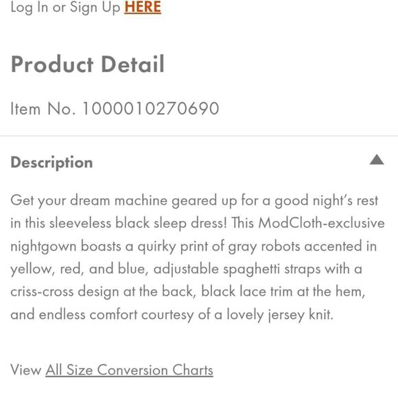 NWT ModCloth Robot Print Nightgown Dark Navy blue w black lace trim size S - Picture 9 of 10